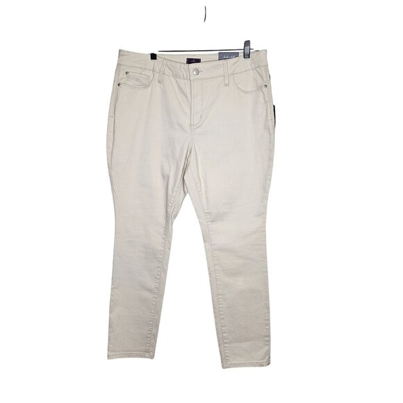 NYDJ NWT Beige‎ High-Rise Stretch Legging Jeans Women’s Size 16P Cotton Blend - Picture 1 of 8